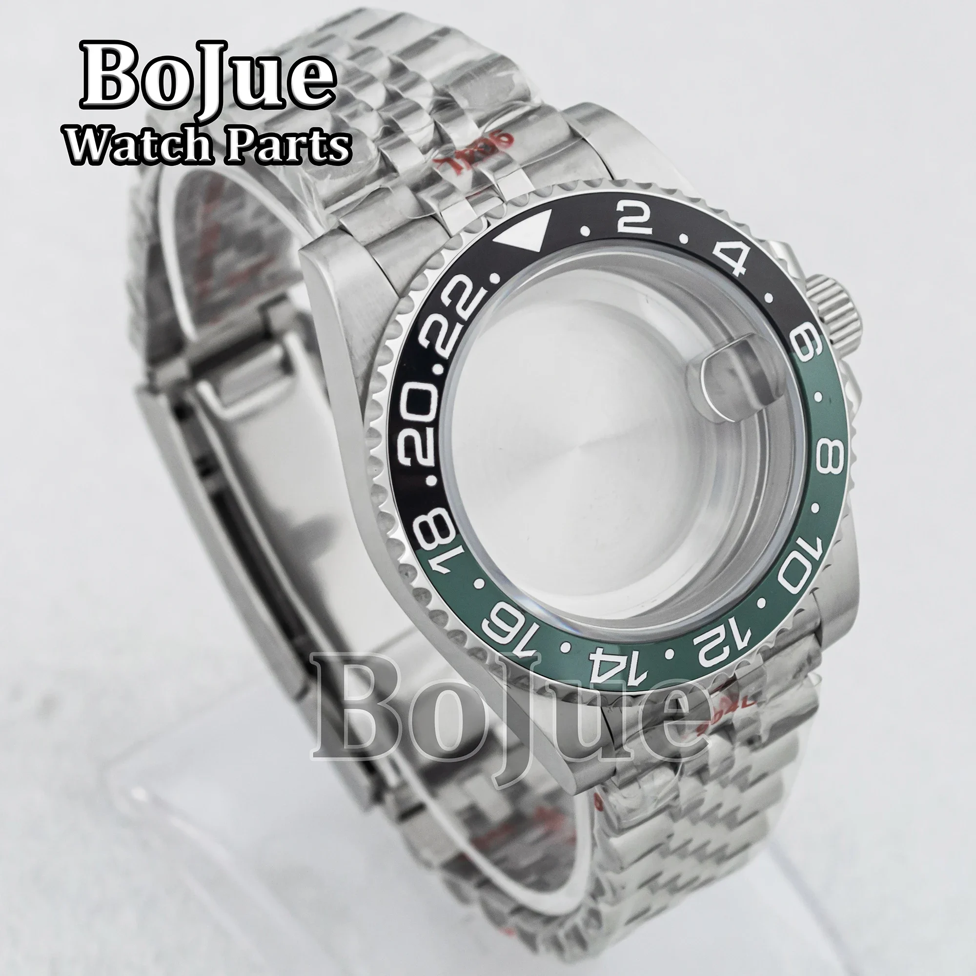 40mm NH35 Case Watch Jubilee Strap Band Watchband Ceramic Bezel Parts For GMT Seiko nh34 nh35 nh36 Movement Dial Waterproof