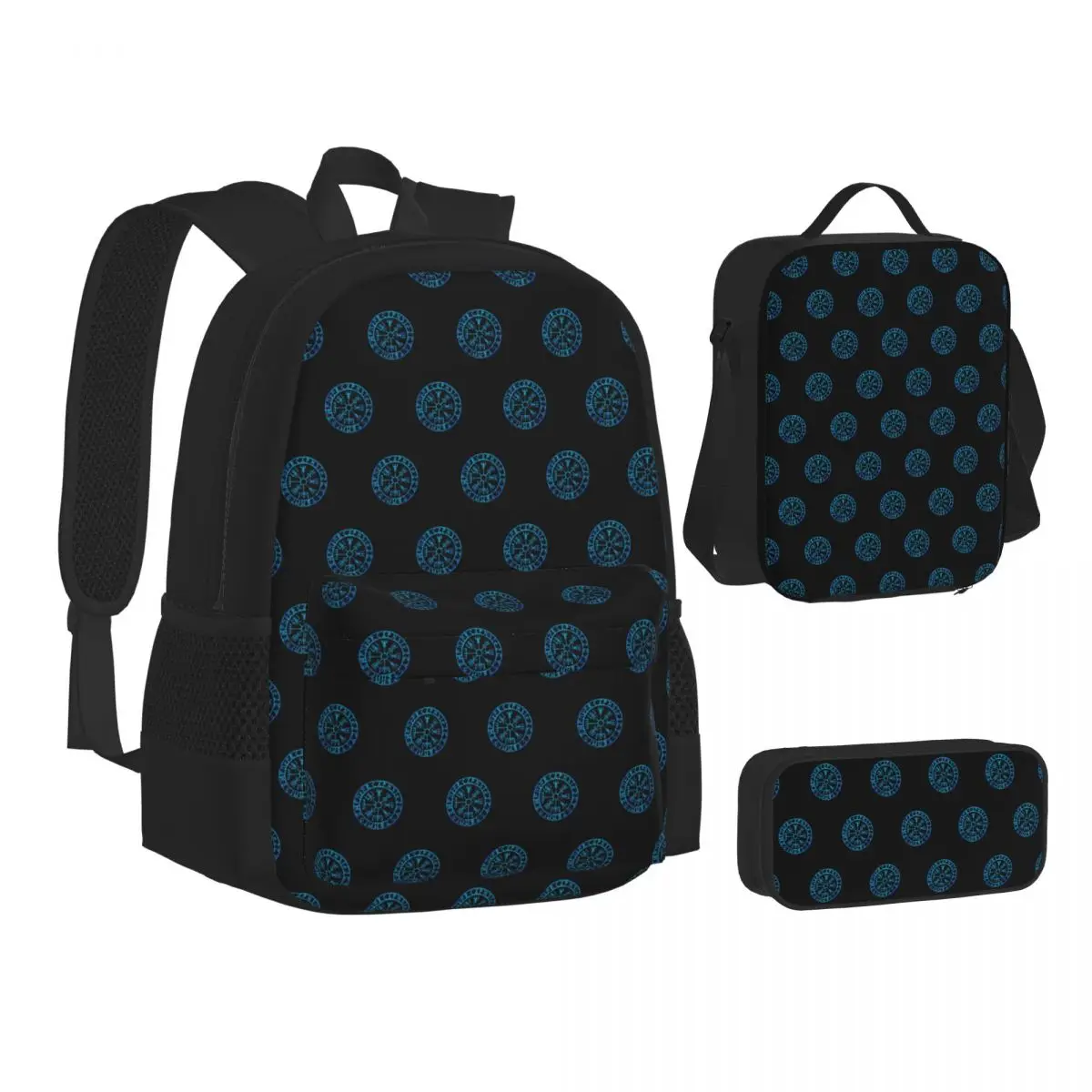 Mythology Viking Protection Symbol Backpacks Bookbag Children School Bags Kids Rucksack Lunch Bag Pen Bag Three-Piece Set