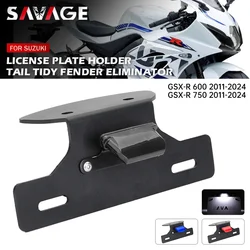 Fender Eliminator License Plate Holder For SUZUKI GSXR 600 GSX-R 750 2011-2024 Motorcycle Accessories LED Light Tail Tidy Mount