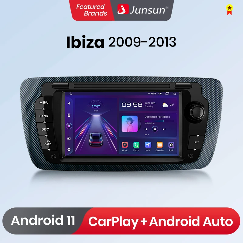 Junsun Wireless CarPlay Android Auto Car smart Systems for Seat Ibiza 6j-2013 GPS Car radio