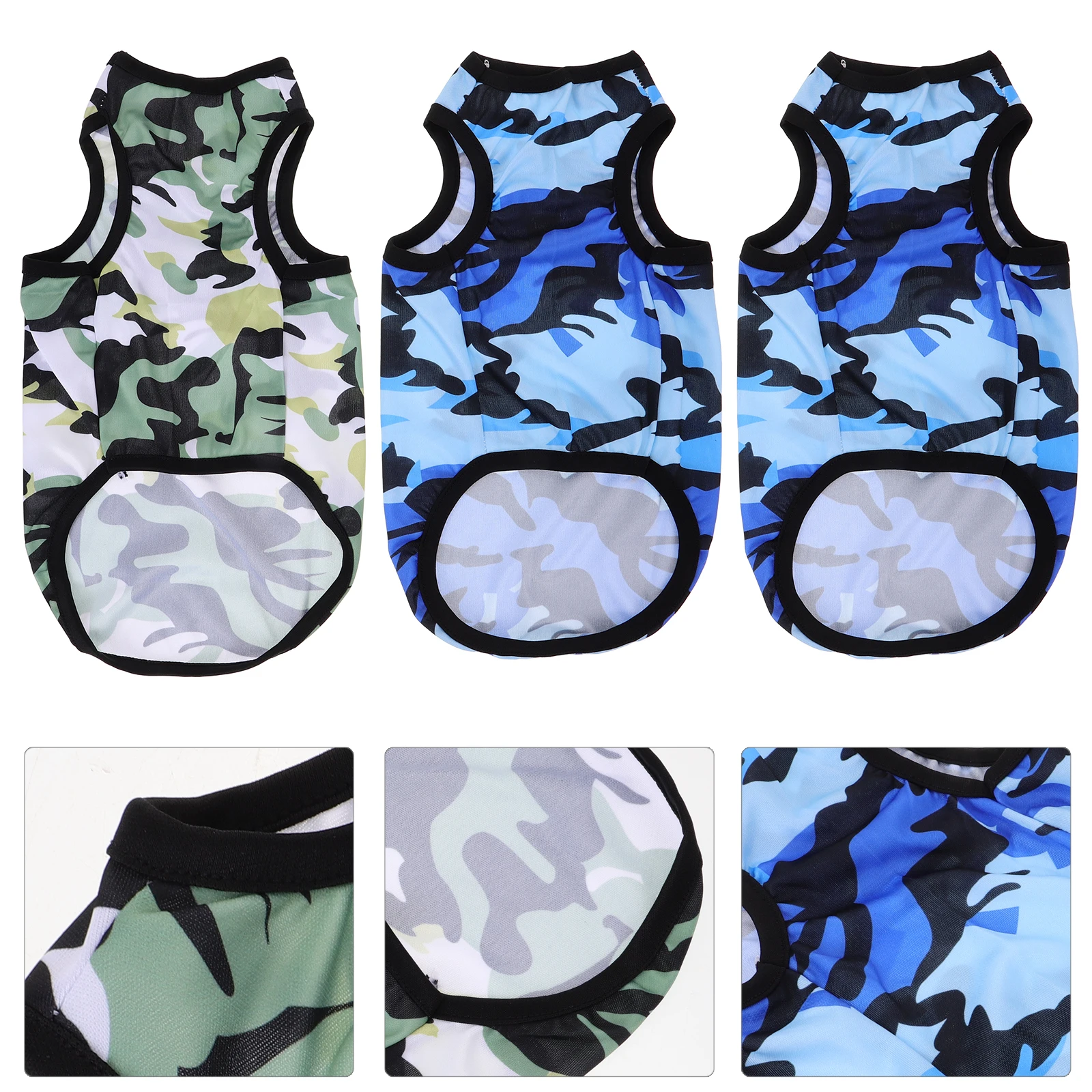 

3Pcs Adorable Camo Pattern Dog Shirt Pet Clothes Comfortable Pullover Design Indoor Outdoor Use Party Travel Birthday