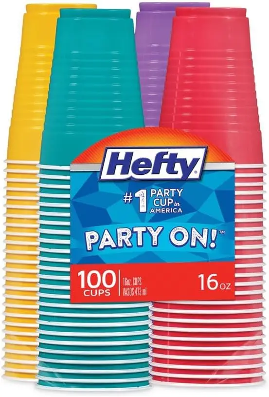 

Easy Grip Disposable Plastic Party Cups, 16 Oz, Assorted Colors, 100/pack, 4 Packs/carton
