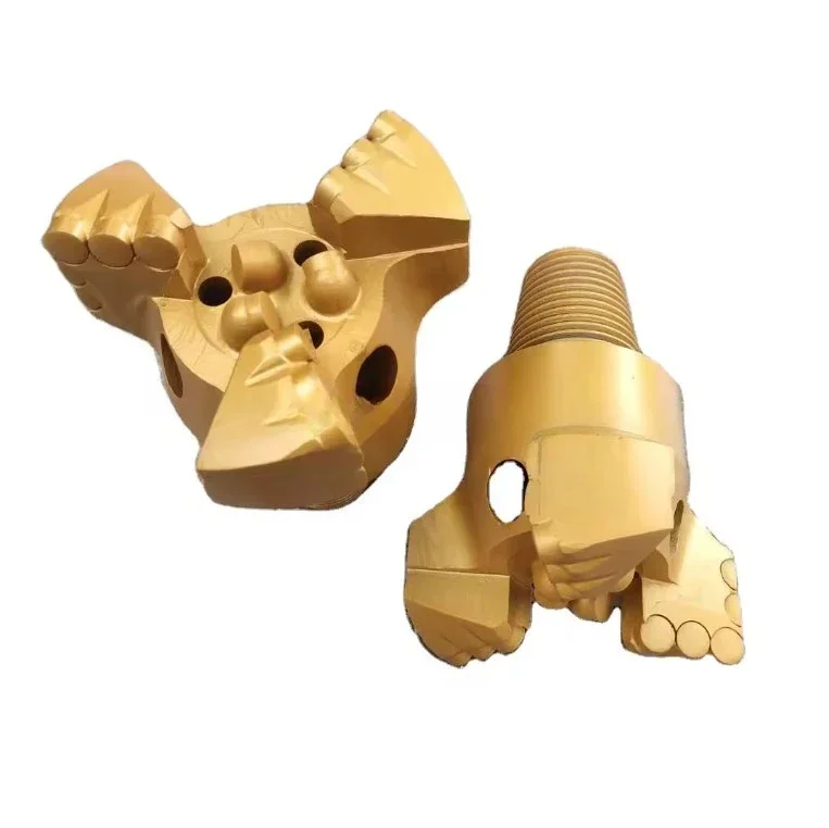 PDC Coreless Composite Water Well Drill PDC 8-inch Diamond Composite, Three Wing Coreless Concave Water Well Drill Bit