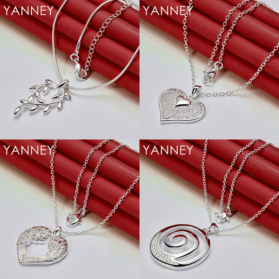 

Simple 925 Sterling Silver 16-30 Delicate Heart Shaped Zirconia Pendant Necklace Women's Gift Party Accessories Wedding Elegant