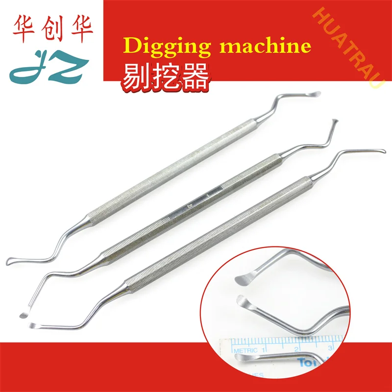 Golden Bell Digger Single Double Bend Double Head Scraper Spoon Medical Digger Spoon Dental Stone Removal Device Dental Material