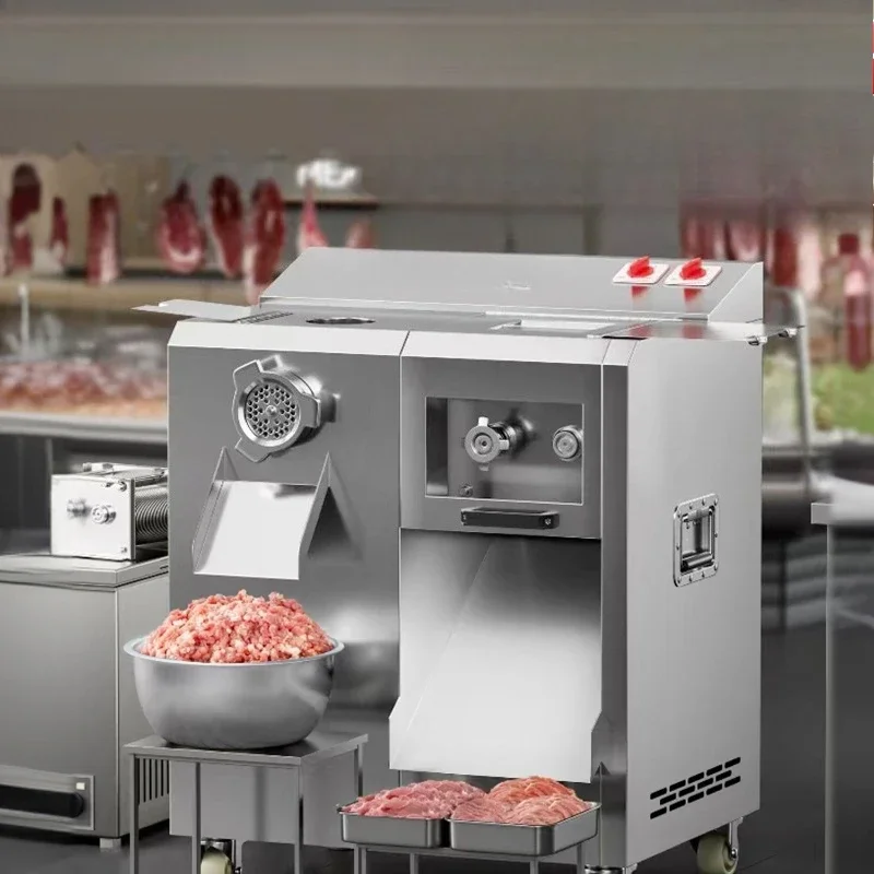 Multifunctional meat grinder, commercial high-power stainless steel, large slicing enema machine