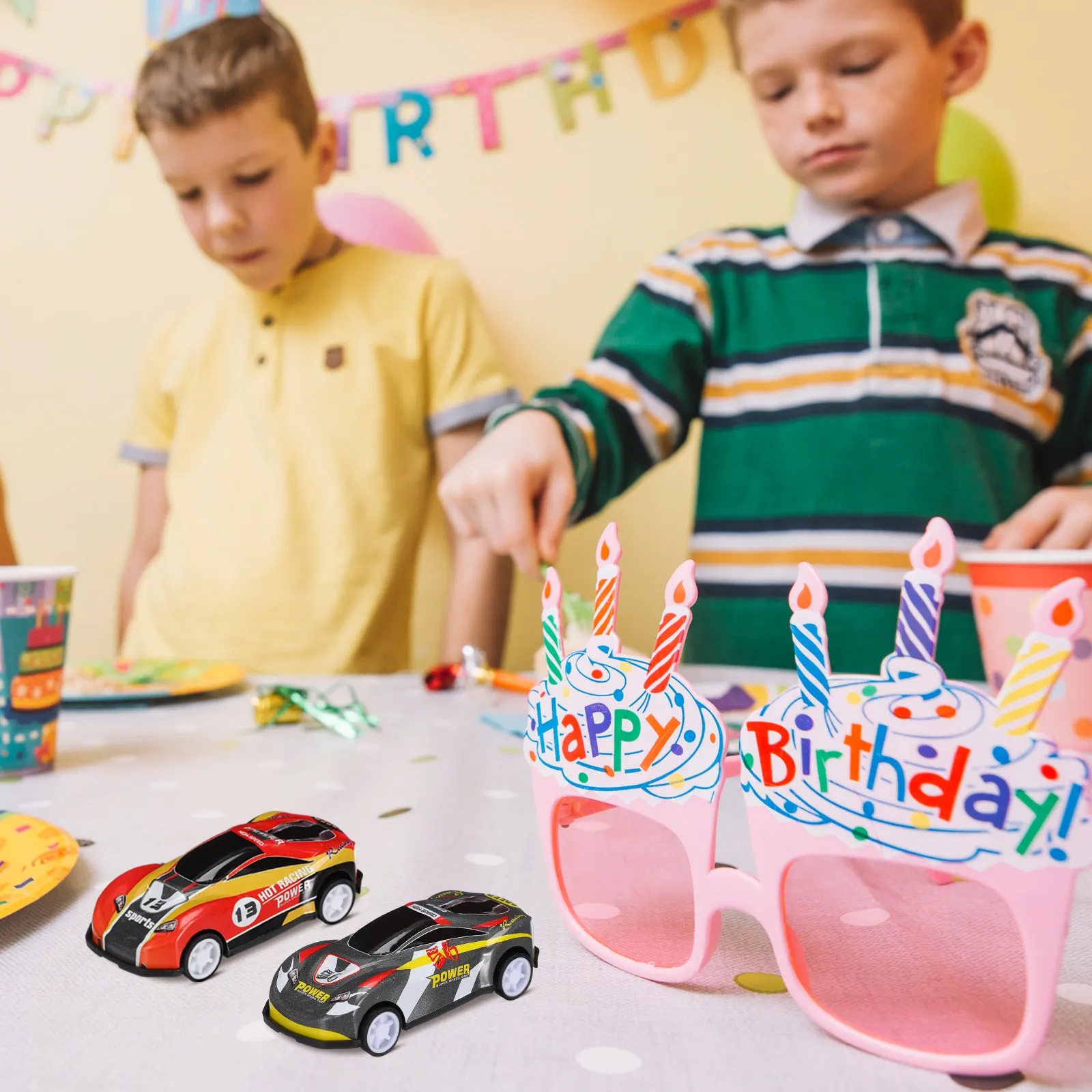 25Pcs Mini Simulation Cars Pull Back Friction Powered Vehicles for Brain Development Fun Bright Alloy Desktop