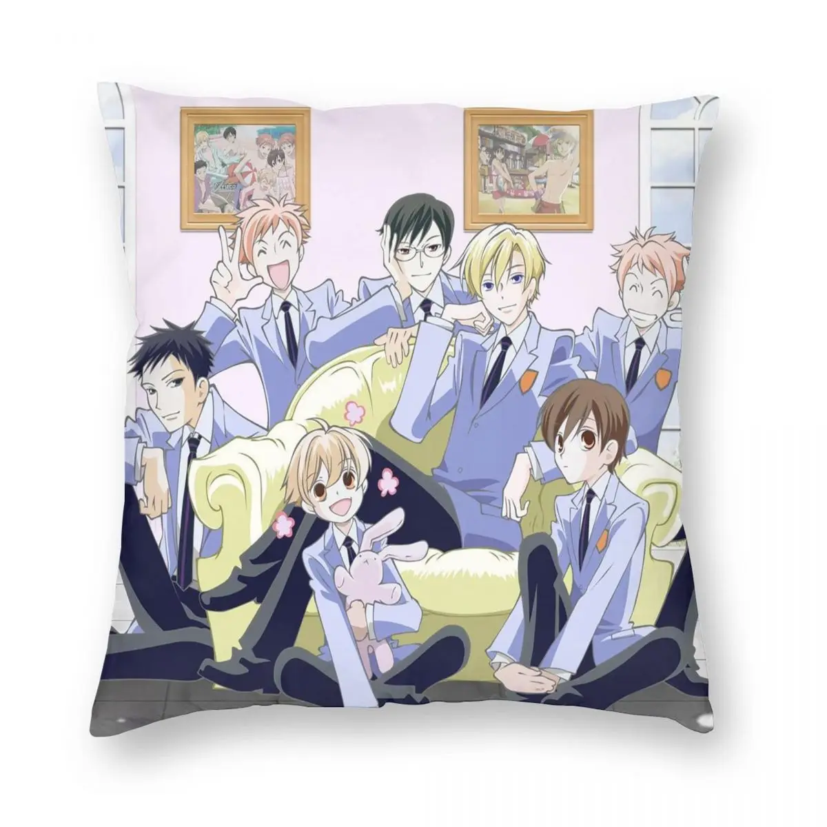 Anime Ouran High School Host Club Square Pillowcase Pillow Cover Cushion Decor Comfort Throw Pillow for Home Bedroom