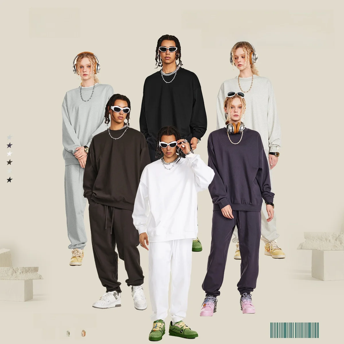 

Мужской базовый свитшот с круглым вырезом, однотонный, свободного кроя, осенний, высококачественный, плотный, мужской свитшот с круглым вырезом