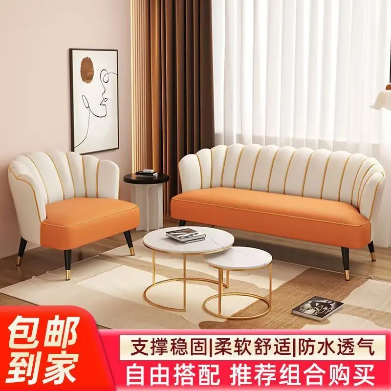 Internet celebrity light luxury sofa bedroom clothing store milk tea shop courtyard sofa small apartment sitting area reception