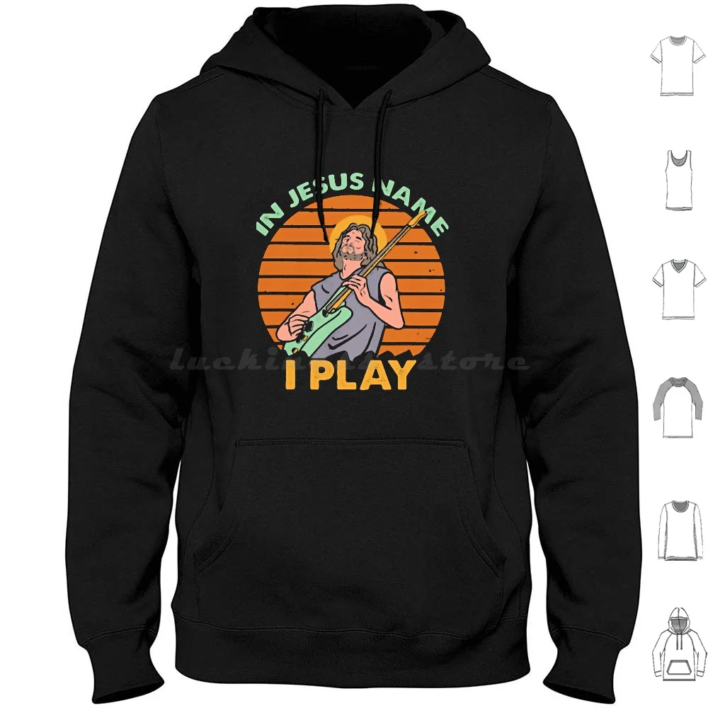 In Jesus Name I Play Guitar Sunset Hoodie Cotton Long Sleeve In Jesus Name I Play Guitar Sunset Jesus