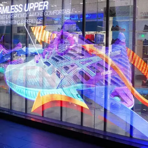 Customizable Window Glass Indoor Digital Advertising Transparent Flexible Film Led Display P6 P8 Led Film  P10 Led Screen