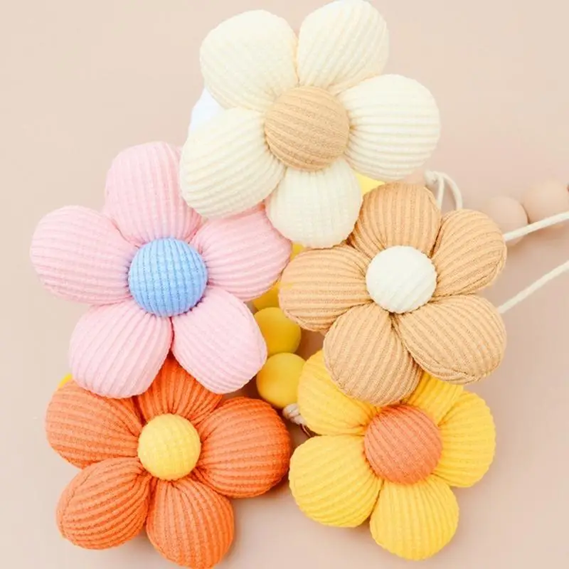 

Lovely Flower Charm Baby Silicone Beads Pacifier Clip Chain Anti-lost Strap