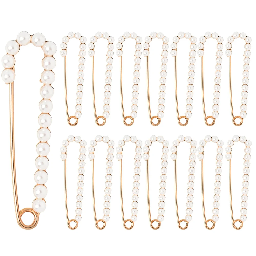Description Picture 2 of item10pcs Sweater Shawl Clip Brooch Pins Pearl Brooch Safety Pins Decorative Waist Pants Extender for Women Clothing Accessories