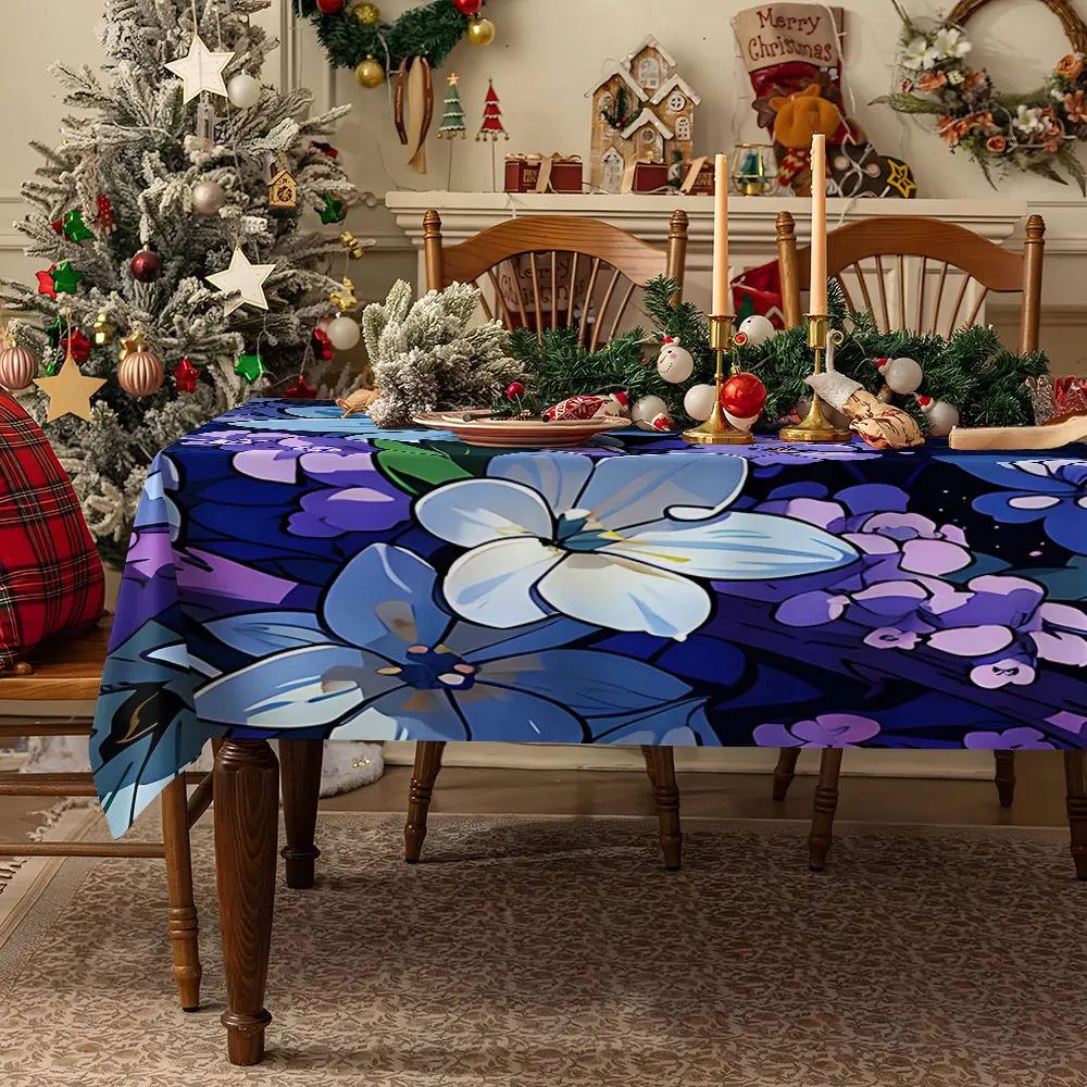 Midnight Blossoms Waterproof table cloth, splash-proof tablecloth, for party, Halloween, Christmas, dining, camping