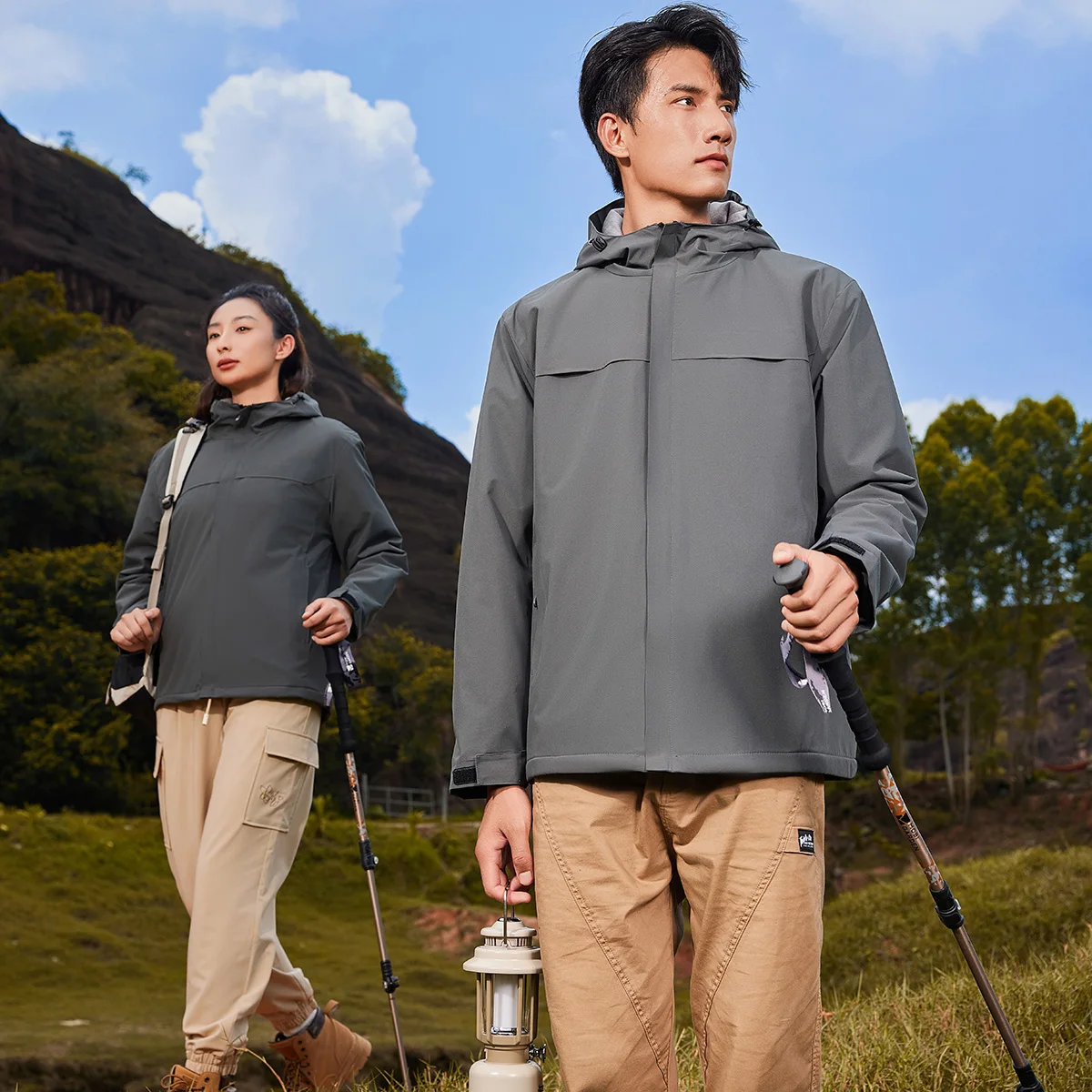 Men's Women's Same Style Outerwear Outdoor Sports Warm integrated Jacket Autumn Winter Couple's Outfit Youth Top Hiking Trip