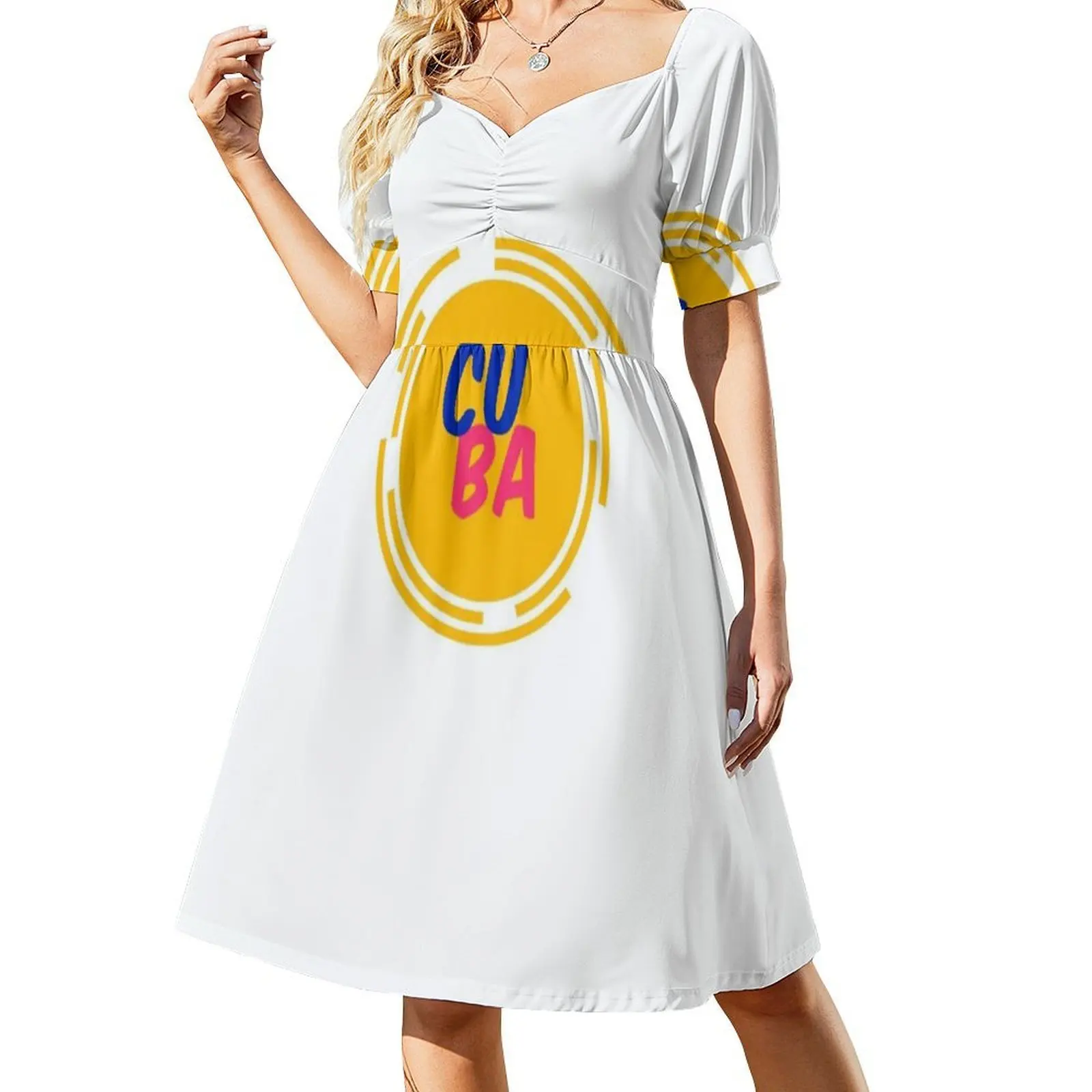 كوبا فستان عطلة مثير للنساء شاطئ حفلة عيد ميلاد فستان قصير المكسيك السفر البلدان فستان ألوان سعيدة للفتيات #2