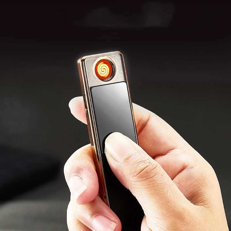 

Metal Mini USB Lighter Windproof Pull Down Tungsten Wire Ignition USB Charging Portable Lighter Creative Men's Small Tool