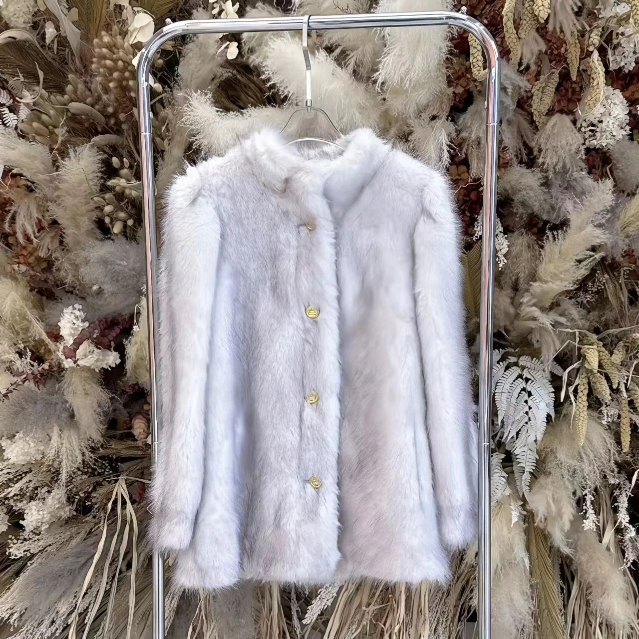 Casaco de pele sintética feminino, jaqueta longa de peito único, roupa grossa e quente, gola o, estilo formal, outono e inverno, 2024