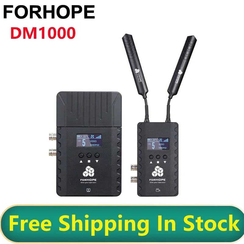 FORHOPE DM1000 1000FT Wireless Transmission System SDI HDMI-Compatible Video Transmitter Receiver kit TX & RX