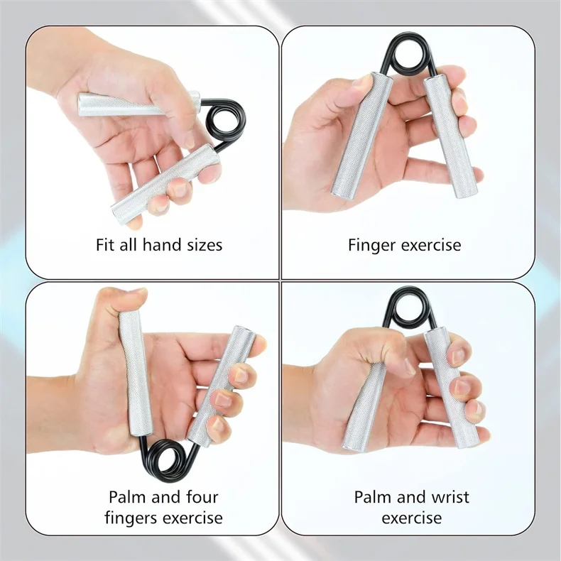 JUDING 메탈 핸드 그립 세트 50LB-350LB 6개입 50LB-350LB 7개입 미끄럼 방지 헤비 듀티 그립 강화기 홈짐 근력 트레이너