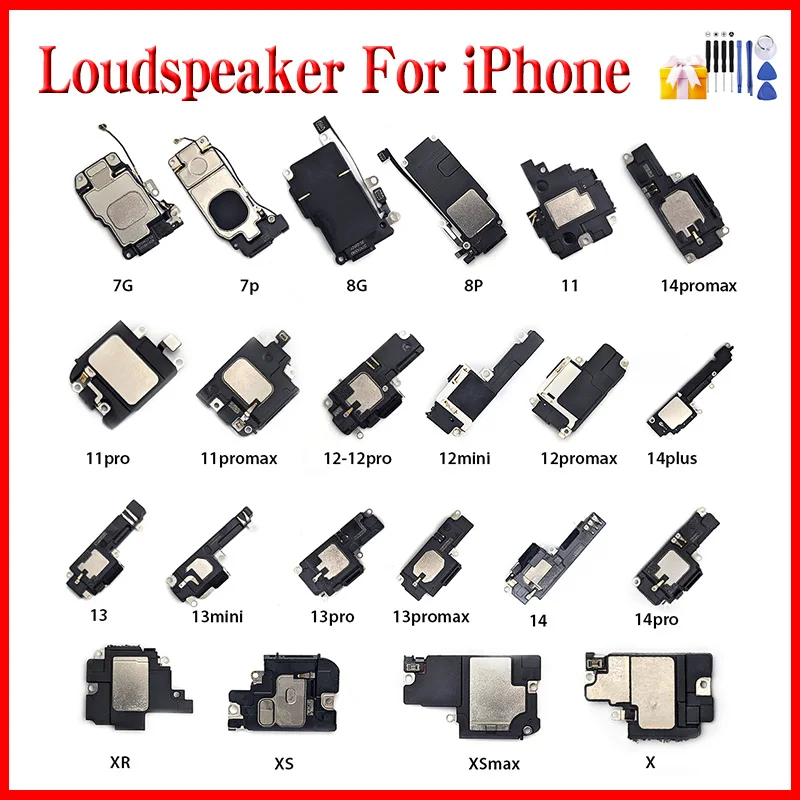 1pcs Loudspeaker For iphone X XR XS Max 11 12 13 mini Pro Max Loud Speaker Ringer inner Buzzer Flex Cable Louder Parts