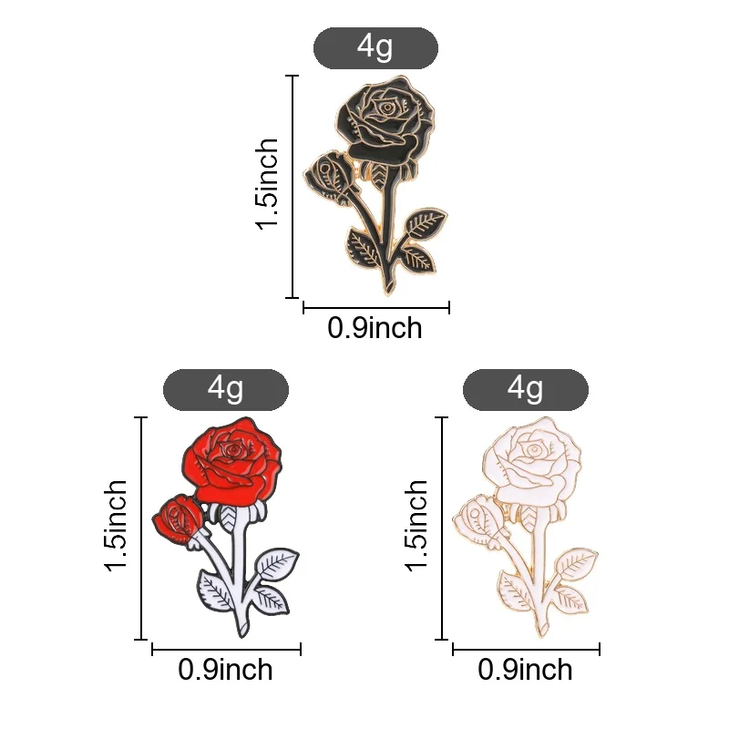 Red Rose Enamel Pin Vintage Gothic Romantic Style Brooch for Jacket Denim Backpack Dark Aesthetic Lovers Daily Wear