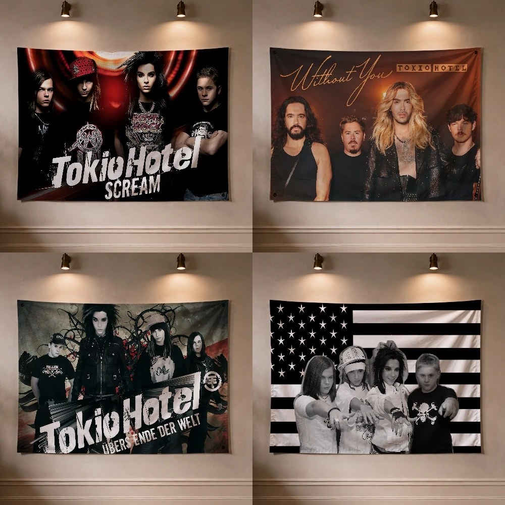 T-Tokio Rock Band Hotel Without You Flag Decoration Outdoor Picnic Party Art Hanging Home Camping Party Banner
