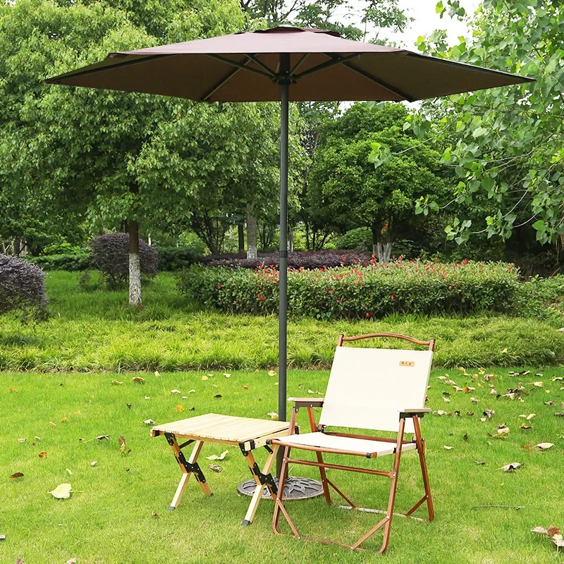 Outdoor parasol camping folding umbrella courtyard garden terrace middle column umbrella balcony outdoor stall large