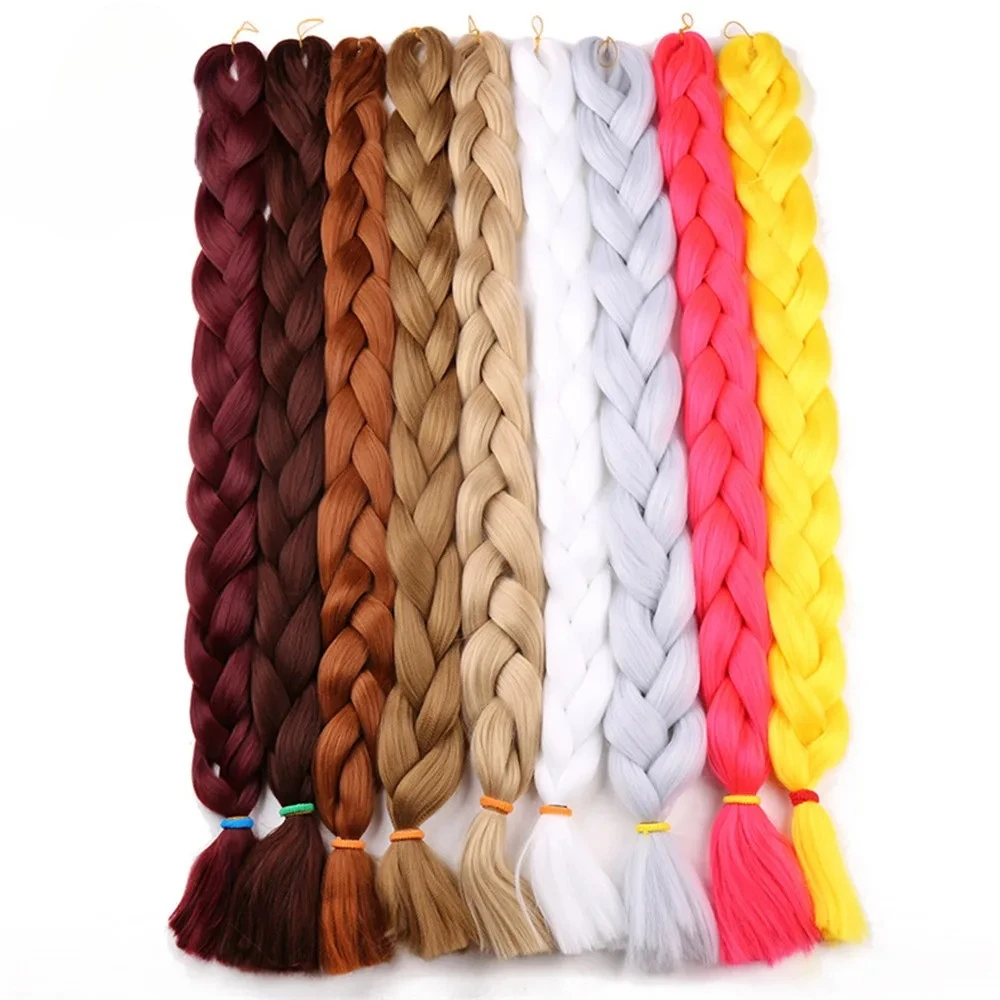 

Synthetic Jumbo Braid Hair 82 Inch African Fake Hair High Temperature Fiber Puple Red Braiding Hair Extensions for Women