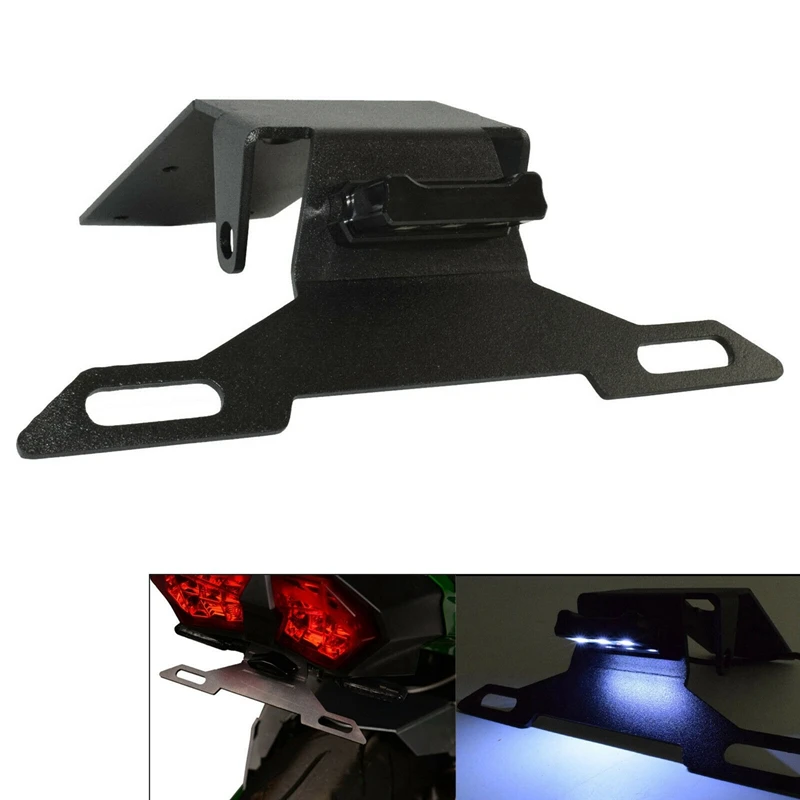 

Motorcycle License Plate Bracket Holder Mount LED Light For Kawasaki NINJA H2 Sx H2-Sx Zx1000 2018-2020