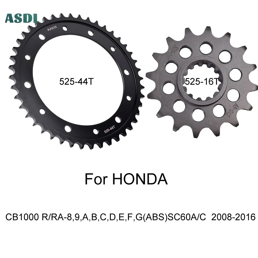 

525 44T 16T Front Rear Sprocket Gear Staring Wheels Cam for Honda CB1000 R/RA-8 9 A B C D E F G ABS SC60A/C 2008-2023 525 Chain