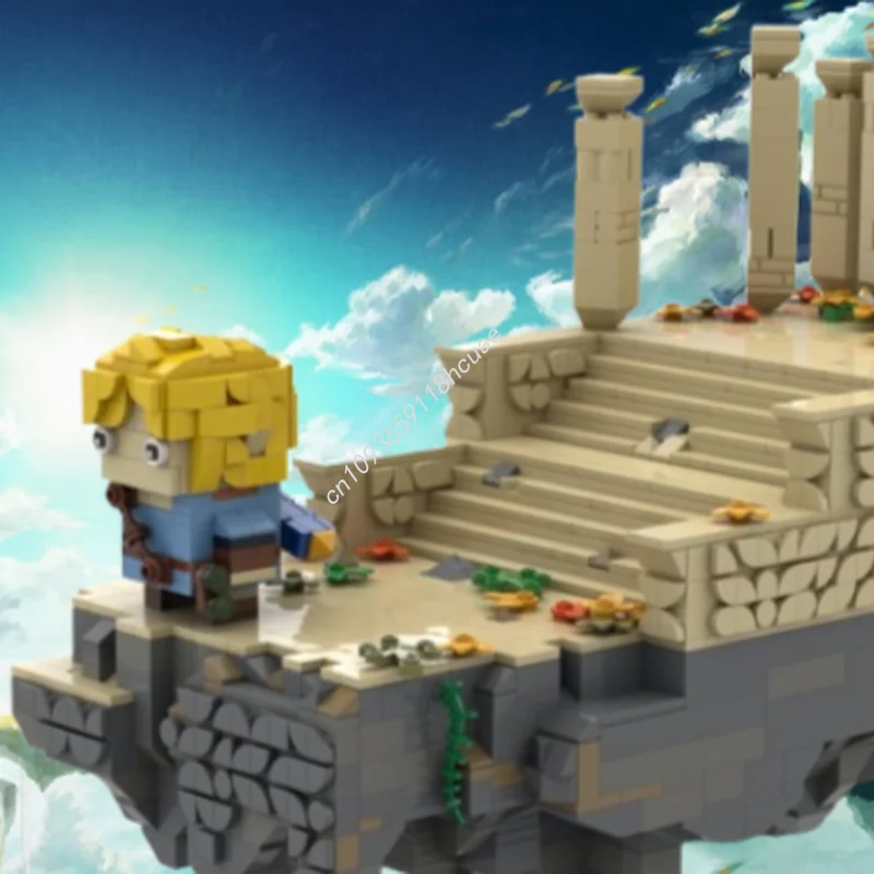 

1633 шт. MOC Green-Clad Swordsman Hero Tears of the Kingdom diorama строительные блоки DIY Рождественская игрушка в подарок