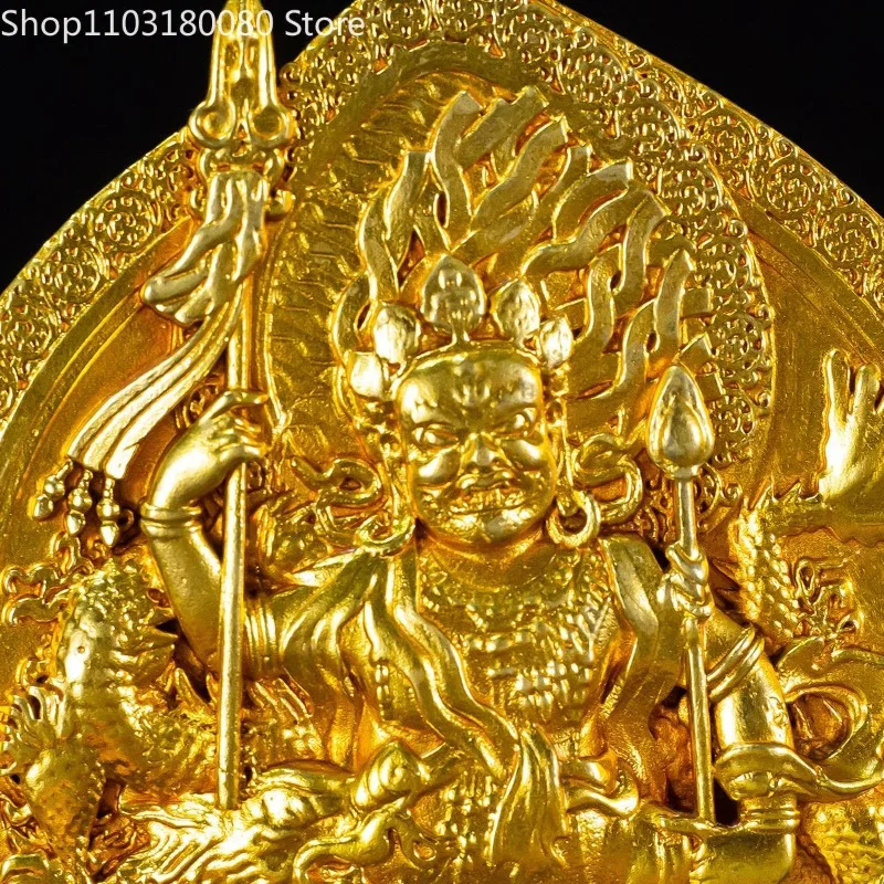 Copper gilding Water worship White Jambhala statue Tibet buddhism Jambhala Kubera Water god of Wealth Lucky decor