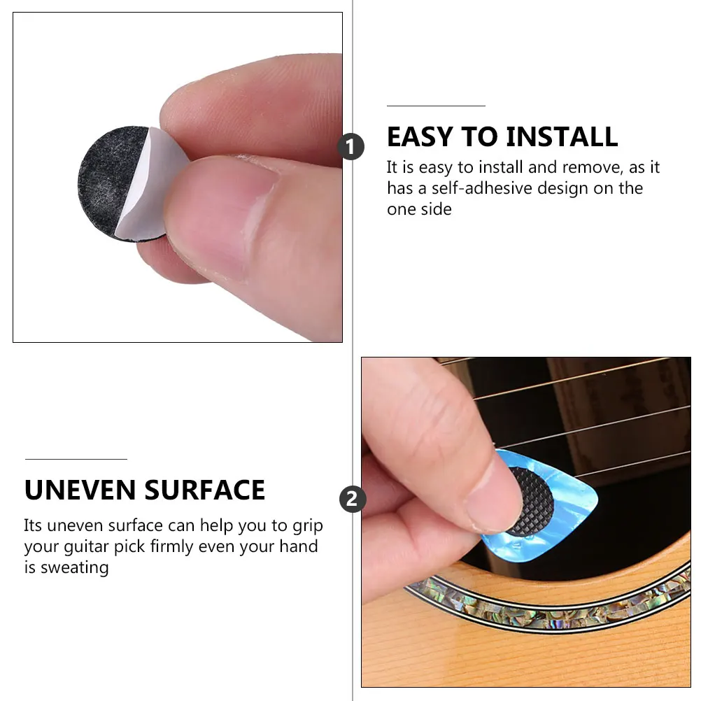 

40Pcs Guitar Pick Grips Rubber Adhesive Self-Adhesive Anti-Slip Pads Durable for Guitar Supplies