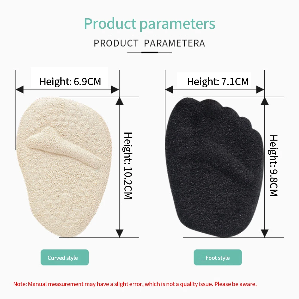 미끄럼 방지 앞발 깔창 발 패드 신발 깔창, 하이힐 샌들용, 정형외과 자체 접착, 부드러운 신발 패드, 1 쌍
