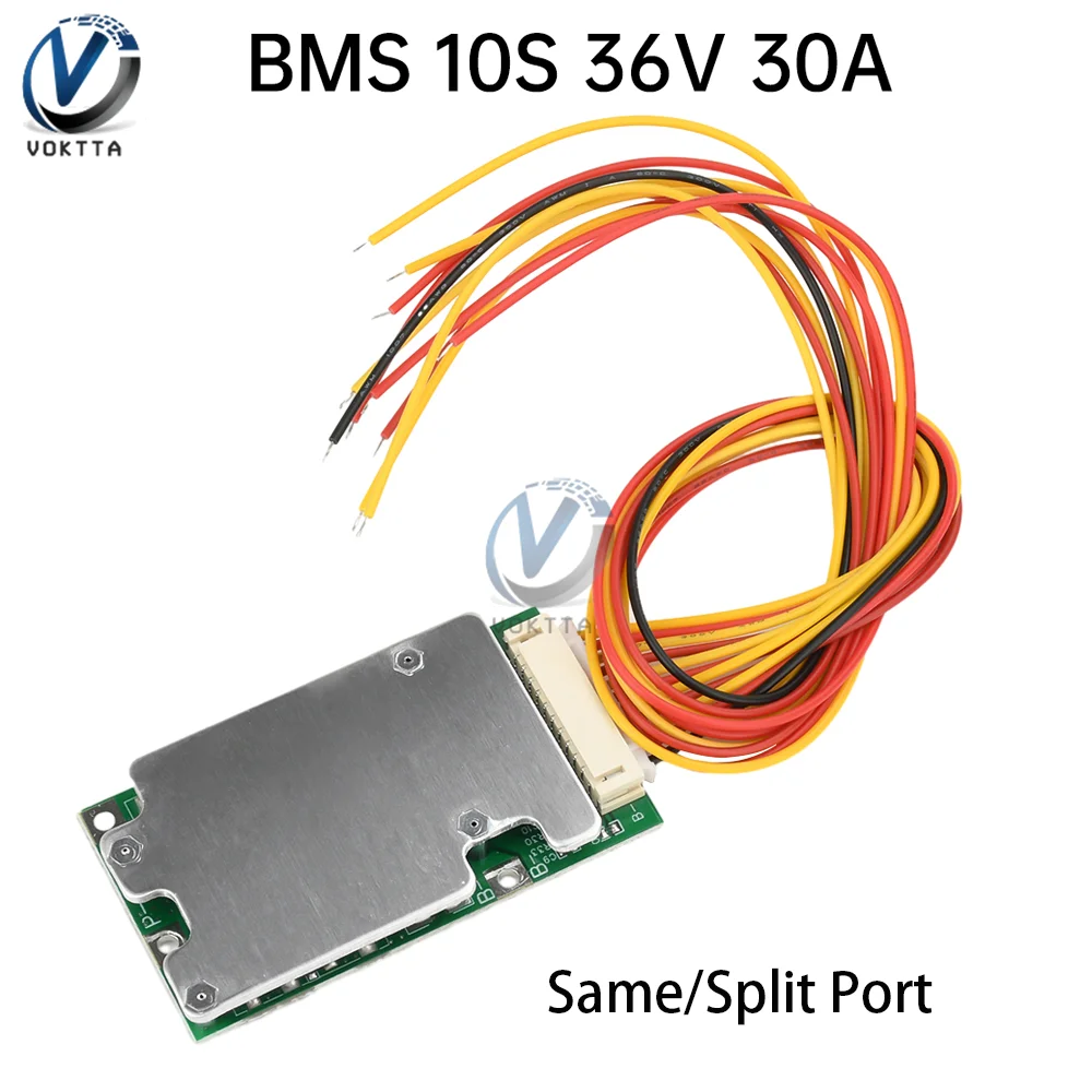 

BMS 10S 36V 30A плата зарядки литиевой батареи с одинаковым/разделенным портом балансированная плата плата защиты батареи для электромобиля