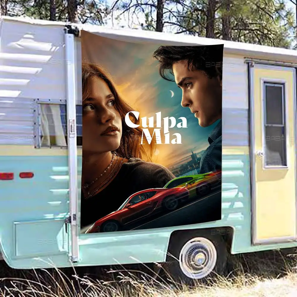 خطأي Culpa Mia 2023 فيلم صغير الحجم التشجيع راية اليد سحبت العلم أعلام الغلاف الجوي في الهواء الطلق #6