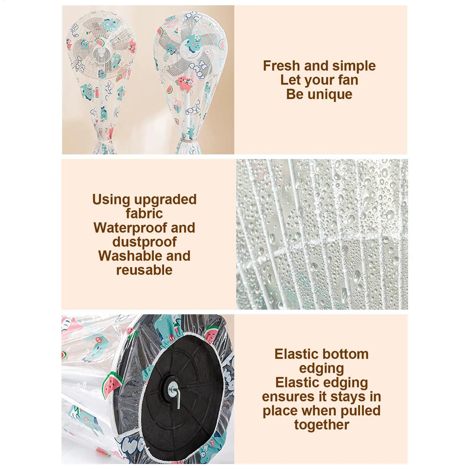 Cubierta antipolvo de girasol y dinosaurio, Protector impermeable a prueba de polvo, ventilador de pie, cubierta antipolvo de repuesto para escritorio interior y hogar