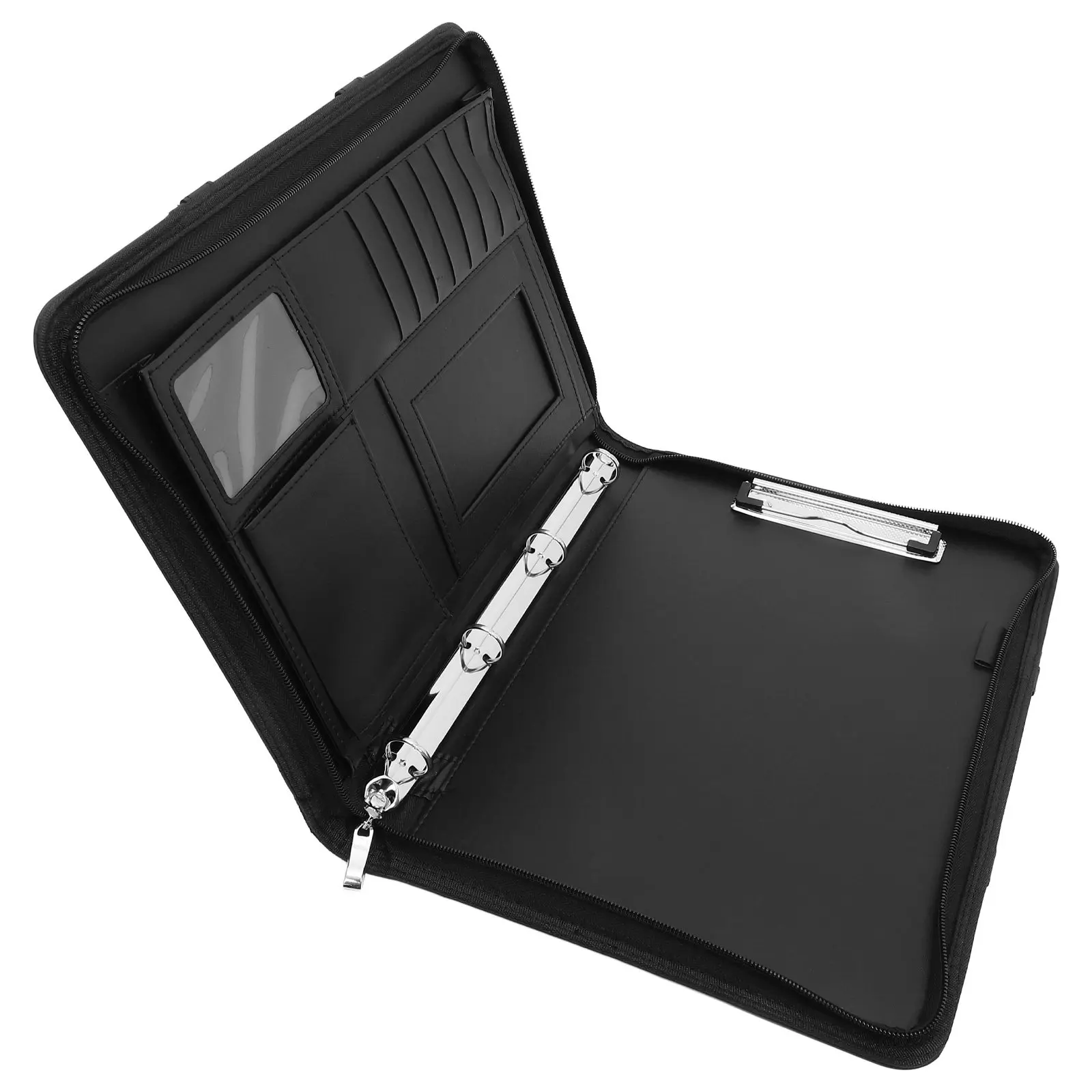 A4 Loose-Leaf Folder Zippered Document Pouch Large Capacity File Organizer for Staff Students Professionals Travel