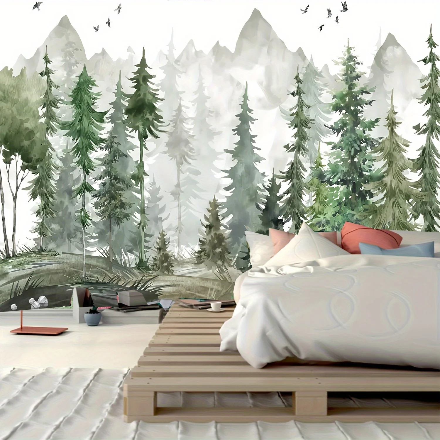 Forest Mountain Landscape Tapestry, Living Room, Bedroom, Office, Home Decoration, Room Decoration, Party Decoration