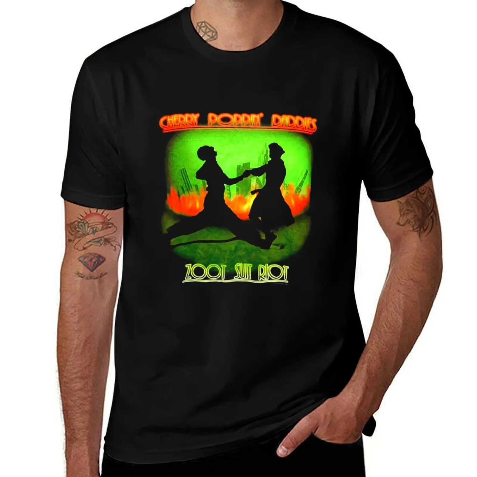 

1998 Cherry Poppin' Daddies Vintage Swing Revival T-Shirt Plus Size All Match Tee Shirt