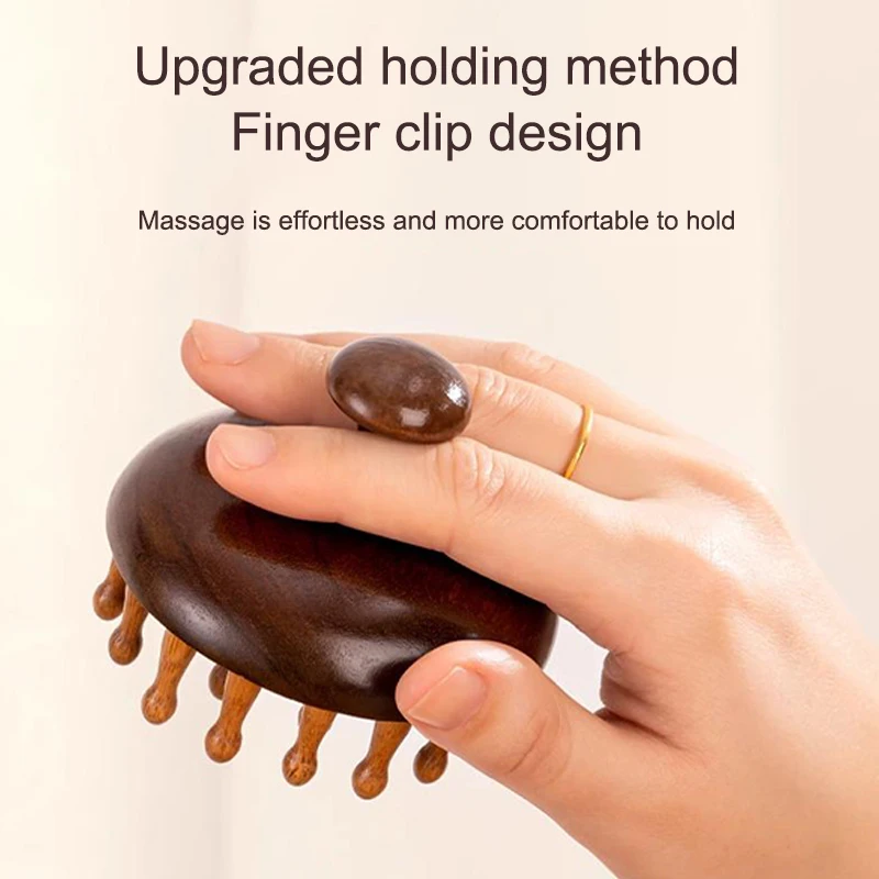 

Multi-Functional Wood Therapy Massage Comb Scalp Head Massager Natural Sandalwood Circular Tooth Guasha Scraping Body Massager