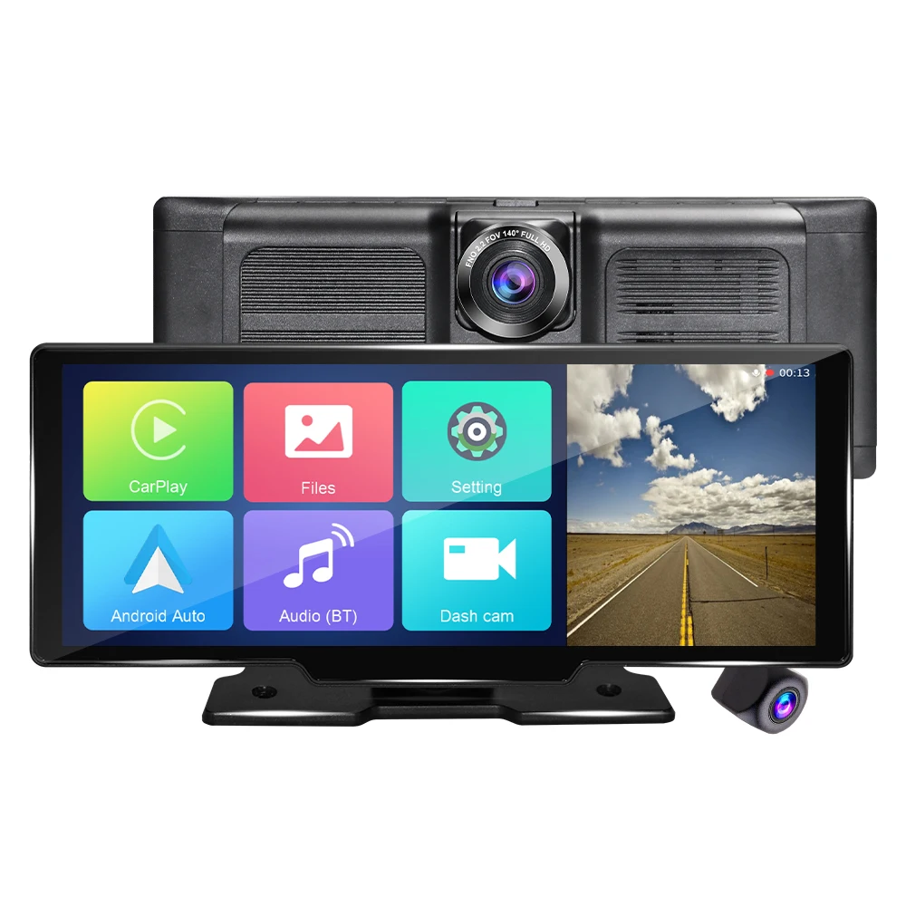 Easy Install Carplay Screen 10.26 Inch Touch Car Monitor 2.5K Front Camera Car Wireless Carplay Dvd Player For Universal Auto