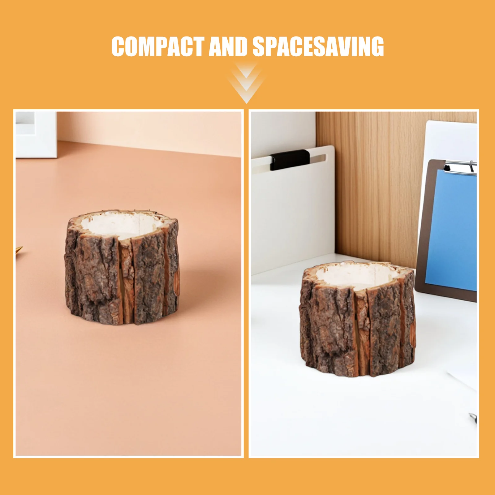 5 قطعة شجرة النباح تصميم حامل القلم الرصاص ريفي خشبي مكتب منظم خشب متين حاوية أقلام لتخزين القرطاسية المدرسية مكتب