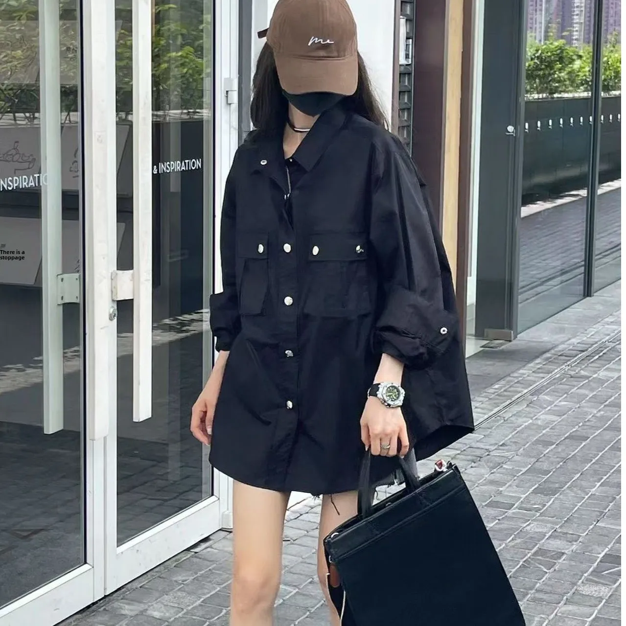 Bla Simple Long Sve irt Women's Spring Autumn New Lazy Sle Unique Aosphere Small ence Top Women's  Collar ...