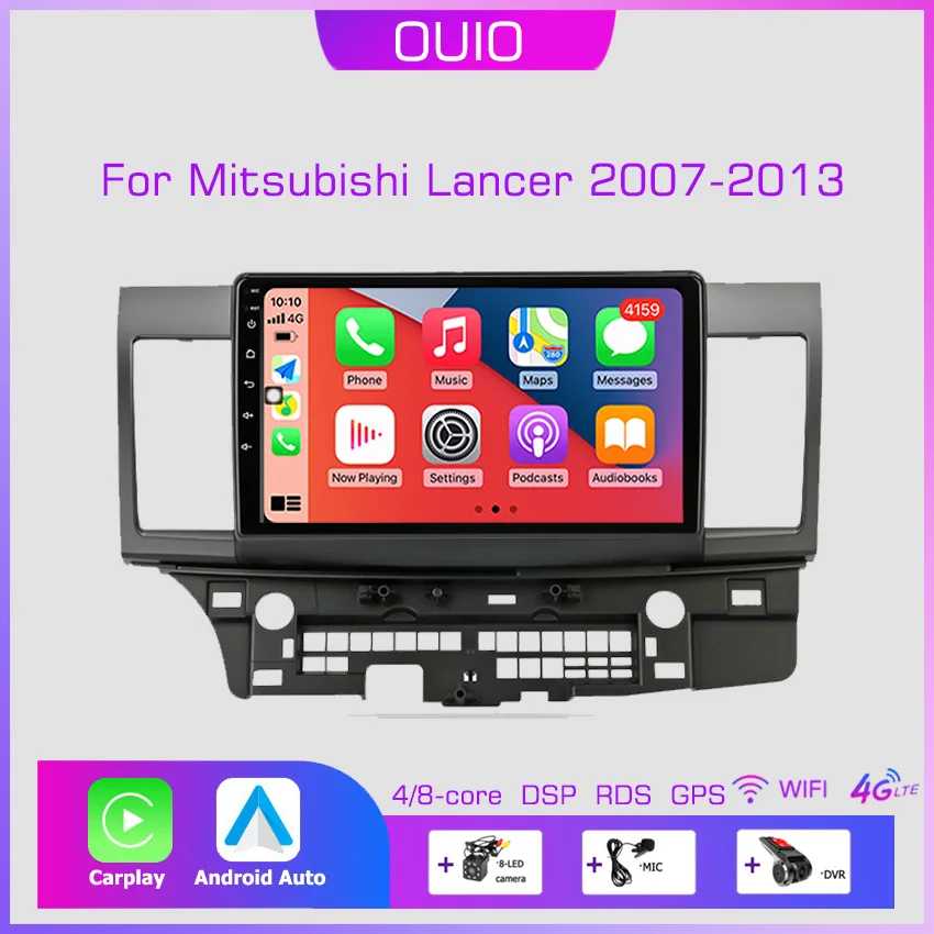 

2din Android10 Car Radio Multimedia Carplay Auto GPS Navigation For Mitsubishi Lancer 10 2007 2008 2009 2010-2013