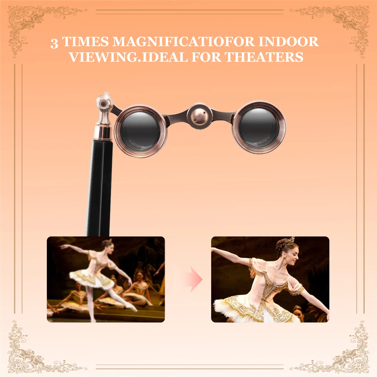 

A64E черный 3X25 оперный бинокуляр с покрытием, телескоп, оперные очки с покрытием, театральное стекло, женское стекло с ручкой, подарки для женщин и девочек