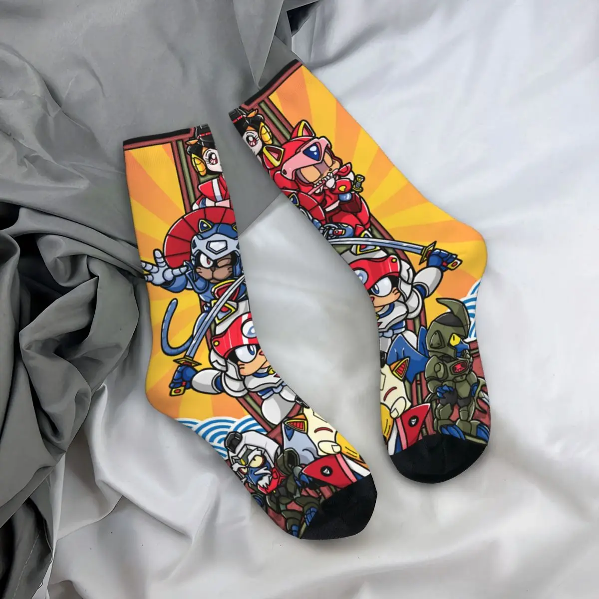 Hip Hop Retro Enter The Cats Classic Crazy Men\'s Socks Unisex Samurai Pizza Cats TV Harajuku Seamless Printed Crew Sock Gift