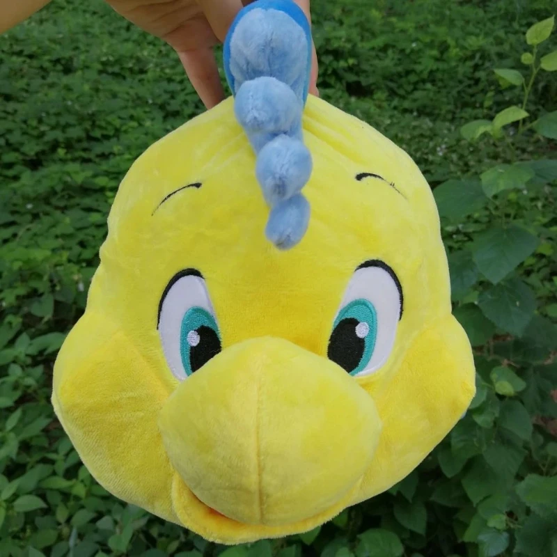 

New Disney Flounder Ariel The Little Mermaid Princess Plush Stuffed Dolls Kawaii Cartoon Chubby Pillow For Friend Festival Gift